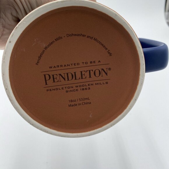 Pendleton Mug Dark Blue with Colorful Stripes Coffee Tea Cup National Parks - Picture 7 of 7